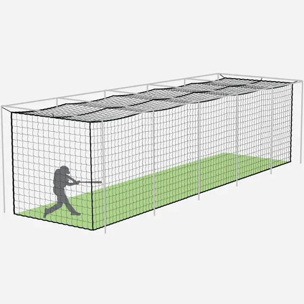 FORTRESS Baseball Batting Cage Nets | Heavy-Duty HDPP Fully Enclosed Baseball & Softball Cage Netting [14 Sizes & 3 Grade Options] – NET ONLY