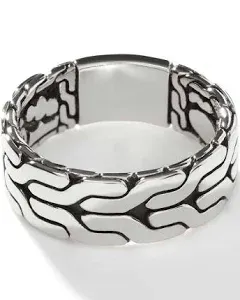 Carved Chain Band Ring, Sterling Silver|RB99842