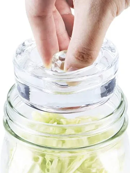 SOLIGT 4-Pack of Fermentation Glass Weights with Easy Grip Handle for Wide Mouth Mason Jars