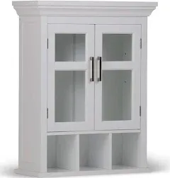 Simpli Home Avington Double Door Wall Cabinet with Cubbies