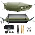 Camping Hammock + Net and Rain Fly-Flat Lay Hammock Tent,for Backpacking Travel  | eBay