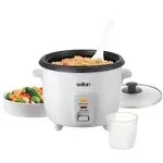 Salton 6 Cup Automatic Rice Cooker with Bonus Food Steaming Basket, Measuring Cup & Spatula, Removable Non-Stick Cooking Bowl for Quinoa, Oatmeal and More