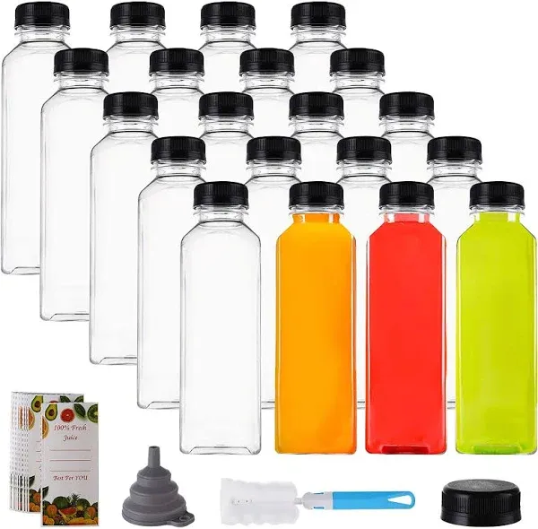 Cedilis 20 Pack 12oz Plastic Juice Bottles