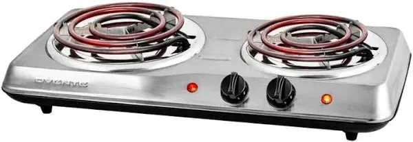 Electric Countertop Double Burner, 1700W Cooktop with 6&#034; and 5.75&#034; Stainless Ste