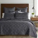 Washed Linen Charcoal Full/Queen Quilt - Levtex Home