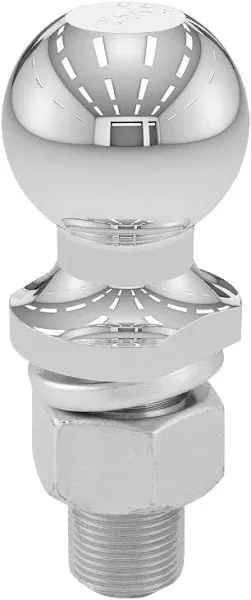 CURT 40038 Chrome Trailer Hitch Ball, 12,000 lbs, 2-Inch Diameter, 1 x 2-1/4-Inch Shank