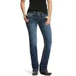 Ariat Women's REAL Ivy Dresden Dark Wash Mid Rise Straight Leg Stretch Jean