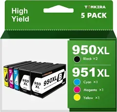 950XL 951XL Combo Pack Compatible for HP 950 951 XL Ink Cartridge Replacement for HP OfficeJet Pro 8600 8610 8620 8100 8630 8660 8640 8615 76DW 251DW (1 Black, 1 Cyan, 1 Magenta, 1 Yellow)