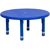 Flash Furniture 33'' Round Height Adjustable Activity Table - Plastic - Red