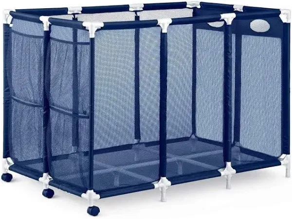 Rolling Pool Toy Storage Cart Bin - XX-Large | Perfect Contemporary Nylon Mesh Basket Organizer For Your Goggles, Beach Balls, Floats, Swim Toys & Accessories