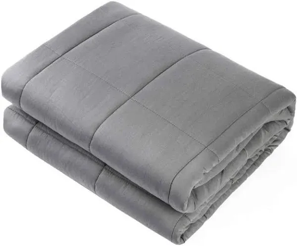 Waowoo Weighted Blanket Adult Queen 60&#034; x 80&#034;  Dark Gray 15 LB.