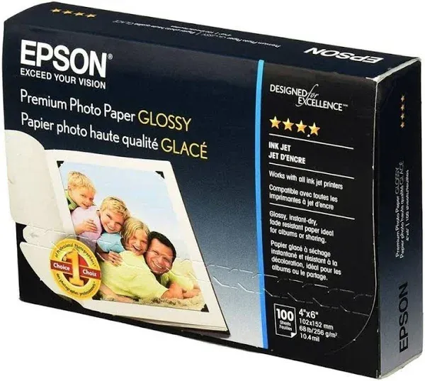 New In Box Epson Premium Photo Paper, High-Glossy,Bo<wbr/>rderless, 4&#034;x 6&#034;