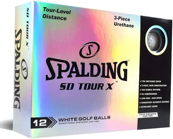 Spalding SPSDTX12WBX Golf Balls - White (12 Count)