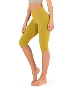 ODODOS Women's High Waisted Yoga Capris with Pockets, Tummy Control Non See Through Workout Athletic Running Capri Leggings