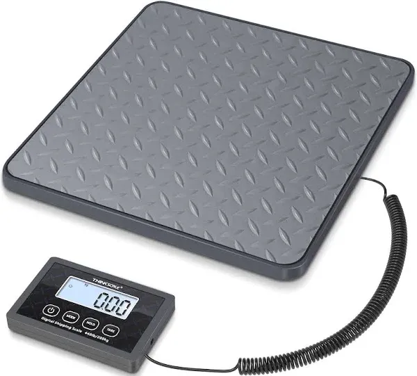 THINKSCALE Digital Shipping Postal Scale, 440 lb/1oz High Accuracy Postage Scale, Hold/Tare Function, Lightweight Scale for Packages/Luggage/Warehouse/Home, Commercial Weight Scale, Battery&AC Adapter