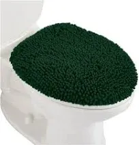 Chenille Toilet Lid Cover  Machine Wash Secure Fit Gorilla Grip Rubber Back New