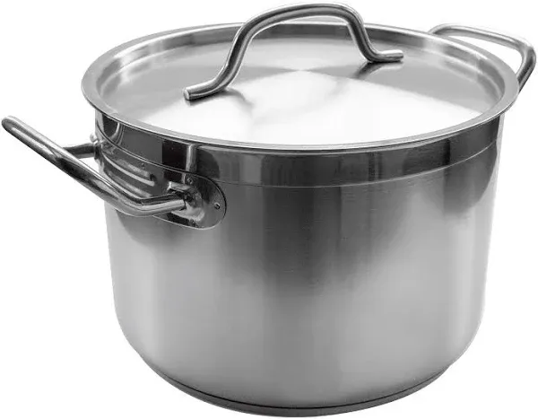 Update International 16 Qt Stainless Steel Stock Pot w/Cover, silver, SPS-16