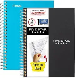 Five Star Personal Spiral Notebook College Ruled Paper 100 Sheets