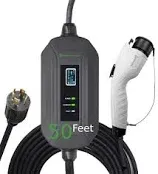 Primecom Level 2 Electric Vehicle (EV) Charger (220V / 240Volt, 16Amp) Portable EVSE Smart Electric Car Charger, 30', 40', and 50 Feet Lengths (NEMA