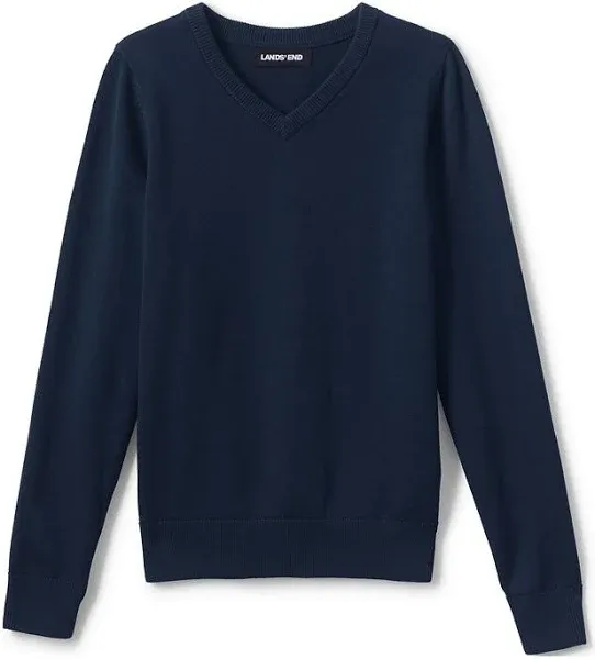 Lands' End Boys' Cotton Modal V-Neck Sweater