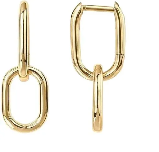 PAVOI Convertible Paper Clip Link Hoop Earrings