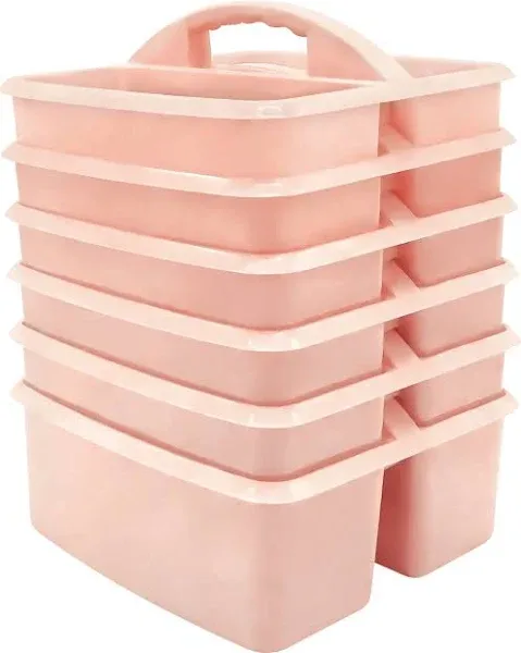 Teacher Created Resources Blush Plastic Storage Caddy 6-Pack