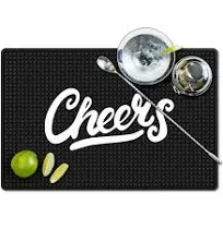 Cheers Bar Mat for Countertop Perfect Bar Decor - Ideal for Bartending &amp; Home Ba