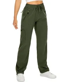 Womens Toomett Hiking Pants Quick Dry UPF 50 Travel Golf Pants lightweight Camping Work Cargo Pants Zipper Pockets,6608