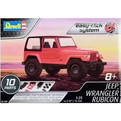 Level 2 Easy-Click Model Kit Jeep Wrangler Rubicon 1/25 Scale Model by Revell