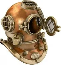 Vintage U.S Navy Mark V Copper Brass Diving Divers Helmet Antique SEA Nautical