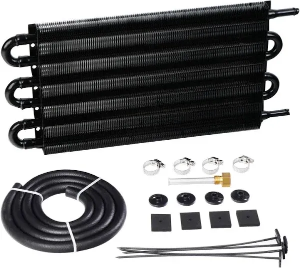 6 Pass Ultra-Cool Tube and Fin Transmission Cooler Universal 5/16&#034; Oil Cooler Ki