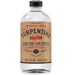 100% Natural Pure Gum Spirits of Turpentine 4 Ounce Bottle