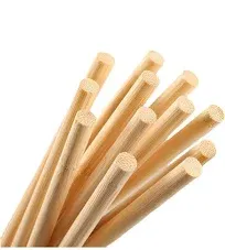 HOPELF 50PCS Dowel Rods Wood Sticks Wooden - 1/4 x 12 1/4&#034; x 12&#034; 