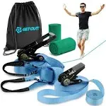 Get Out Slackline Beginner Kit for Kids and Adults – Classic Slackline with T...