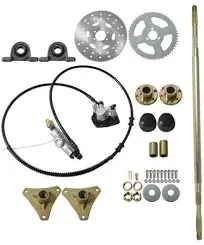 29&#034; Go Kart ATV Live Rear Axle Kit+Sprocket Hub Drift Trike + Brake Assembly US