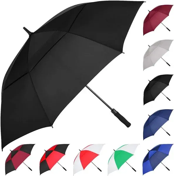 Golf Umbrella Large 62 Inch Extra Large Oversize Double Canopy Vented Win