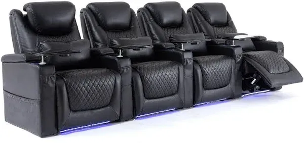 Airadlis Home Theater Seating Seats Theater Recliner Chair Sofa Game Movie Theater Chairs with 7 Colors Ambient Lighting