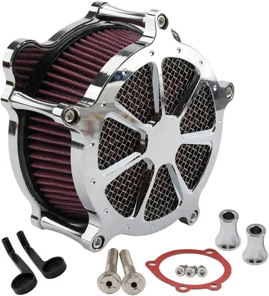 Air Cleaner Intake Filter System Kit Contrast Cut for Harley Dyna FXR 1993-2017 Super Glide Softail 93-2015 Fatboy Slim 1993-2007 Touring Road King Road Glide Electra Street Glides Twin Cam EVO