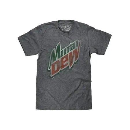 Tee Luv Men's Mountain Dew Distressed Soda Logo Shirt