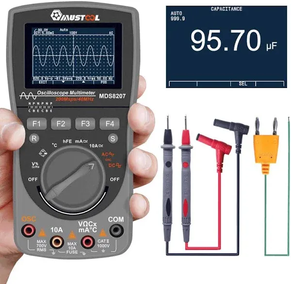 MUSTOOL Upgraded MUSTOOL Mds8207 Intelligent 2 in 1 Digital 40MHz 200msps/s ...