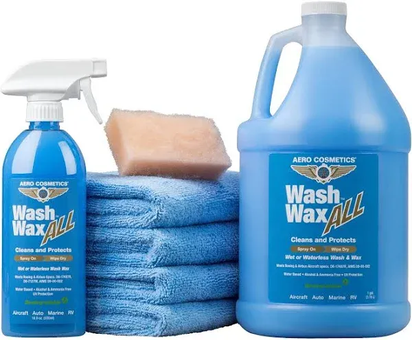 Wet or Waterless Car Wash Kit 144oz. with Aircraft Grade Hybrid Multi-Polymer Ceramic Wax