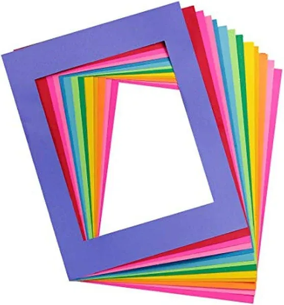 Hygloss Products Bright Specialty Frames Cardstock Paper Frame-Small- 4.75 x 6.75 Inches- Center Size of 2.75 x 4.75 Inches - (10-12 Colors)- 12 Count