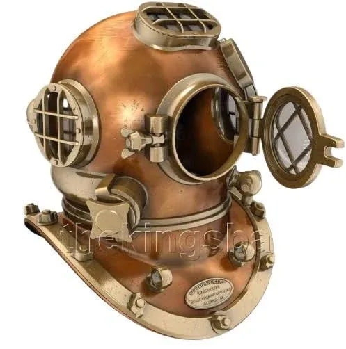 Federal Vintage U.S Navy Mark V Copper Brass Diving Divers Helmet Antique SEA Nautical