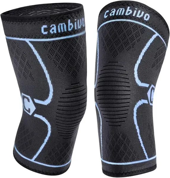 CAMBIVO 2 Pack Knee Brace, Knee Compression Sleeve for Men and Women, Knee Su...