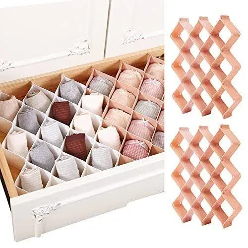 Honeycomb Drawer Organizer for Underwear, Roufa Drawer Divider Separator for Wom