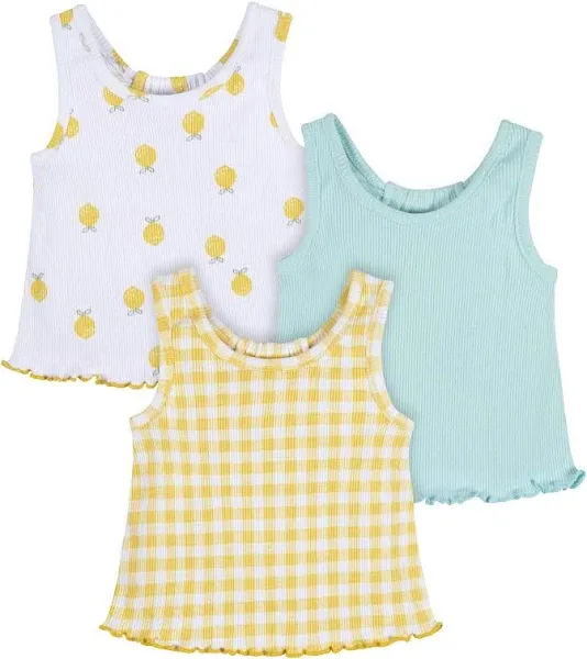 Gerber Girls' Toddler 3-Pack Racer Back Tank Tops