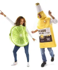 Beer & Lime Halloween Couples Costume - Funny Food Fruit Adult Bodysuit