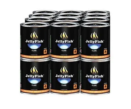 Real Jellyfish Flame Premium Gel Fuel Cans Indoor or Outdoor Made in USA 13oz