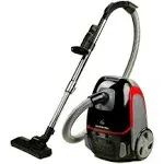 Ovente 1400W Canister Vacuum with Energy-Saving Speed Control, Black ST1600B