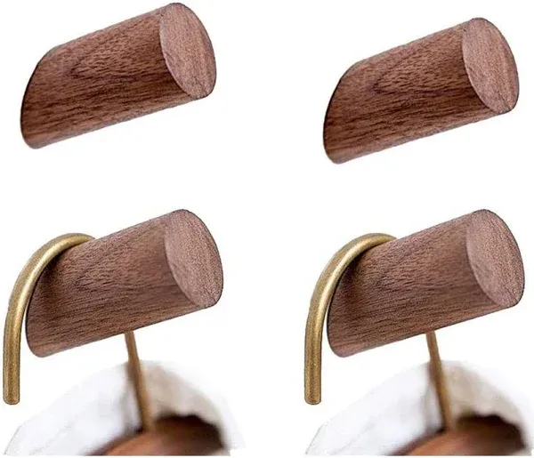 4 Pack Wood Wall Hooks